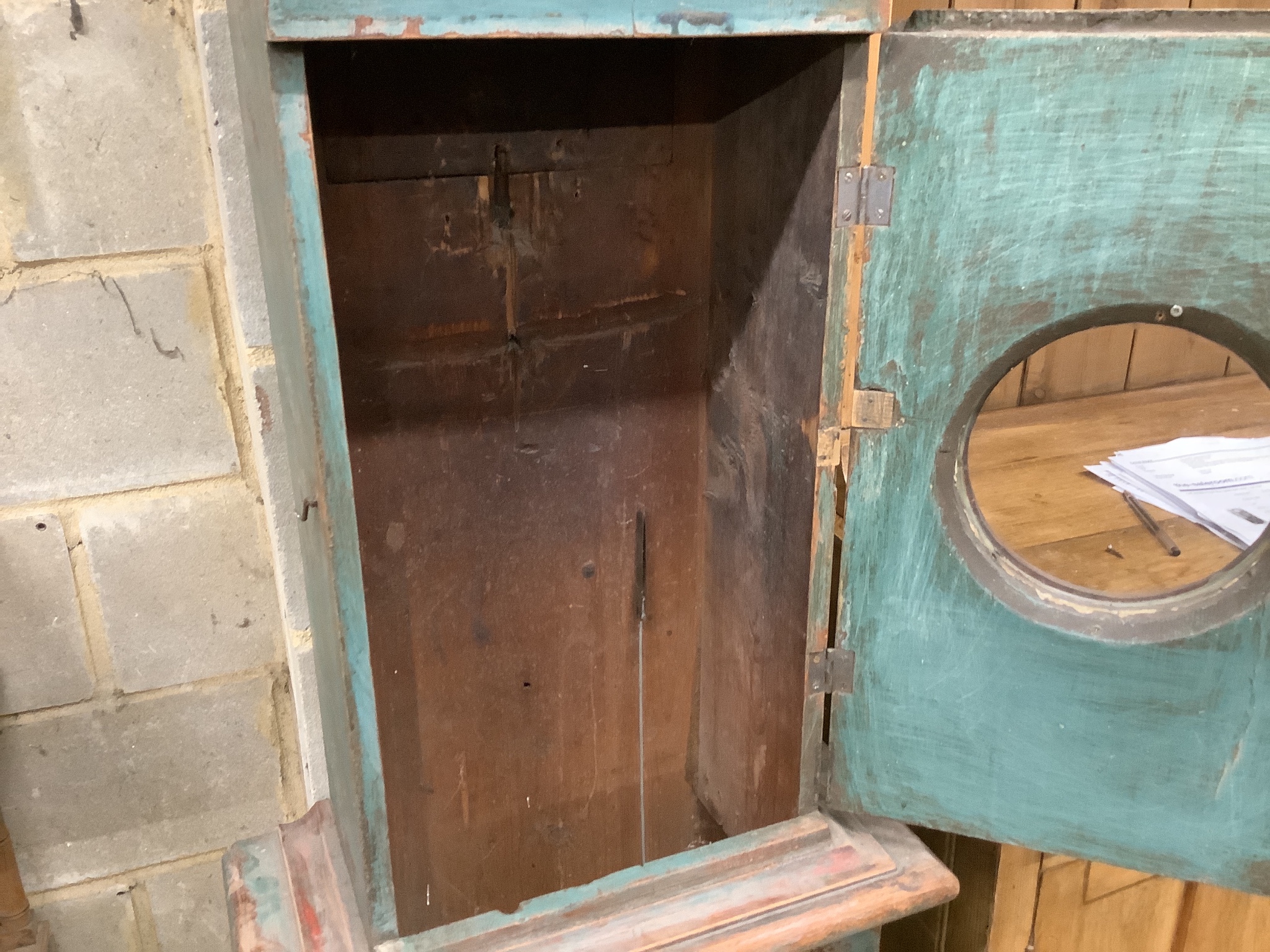A 19th century Swiss painted longcase clock, height 210cm